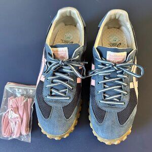 Asics Onitsuka Tiger HN471 Blue Leather Mesh Retro Sneaker Shoes Womens Size 10